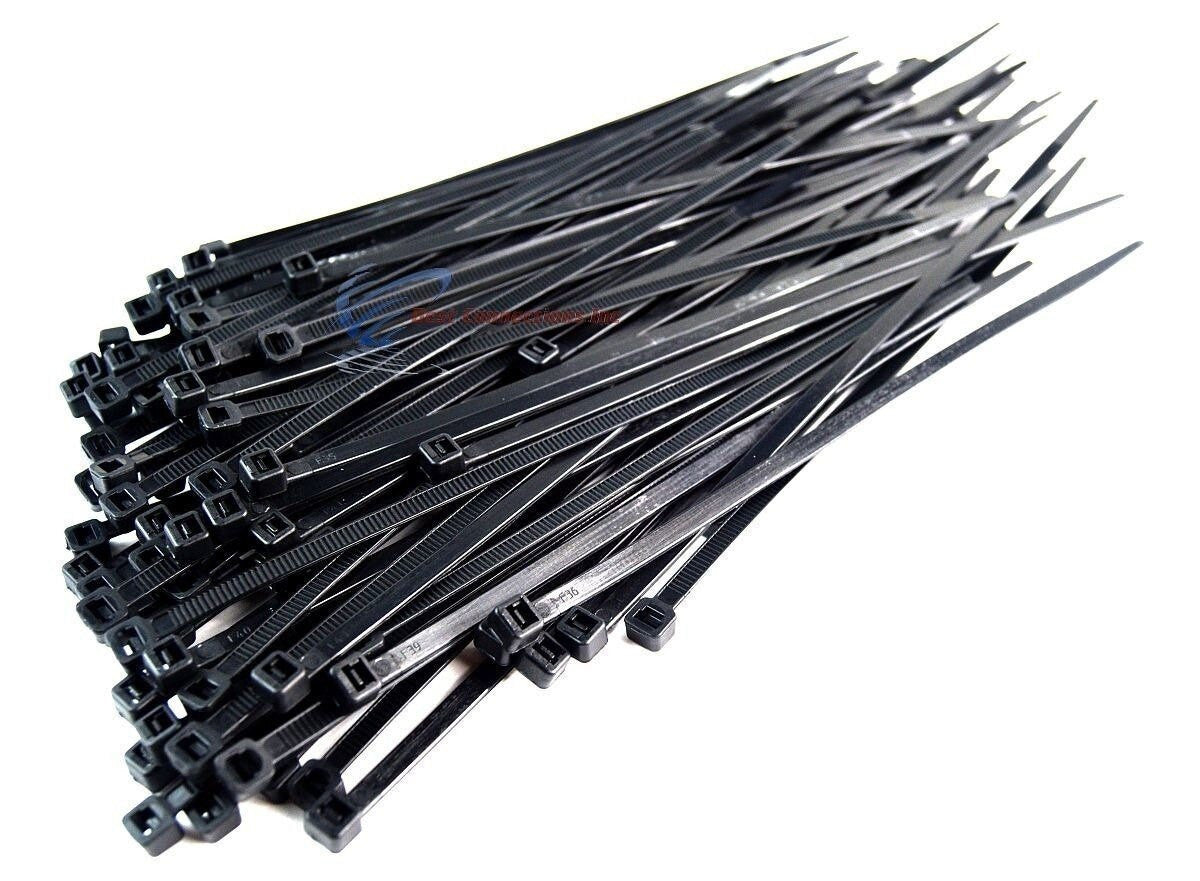 Best Connections 200 Pieces 7" Inch Black Nylon Cable Straps Zip Ties Wire 50 Lbs Test