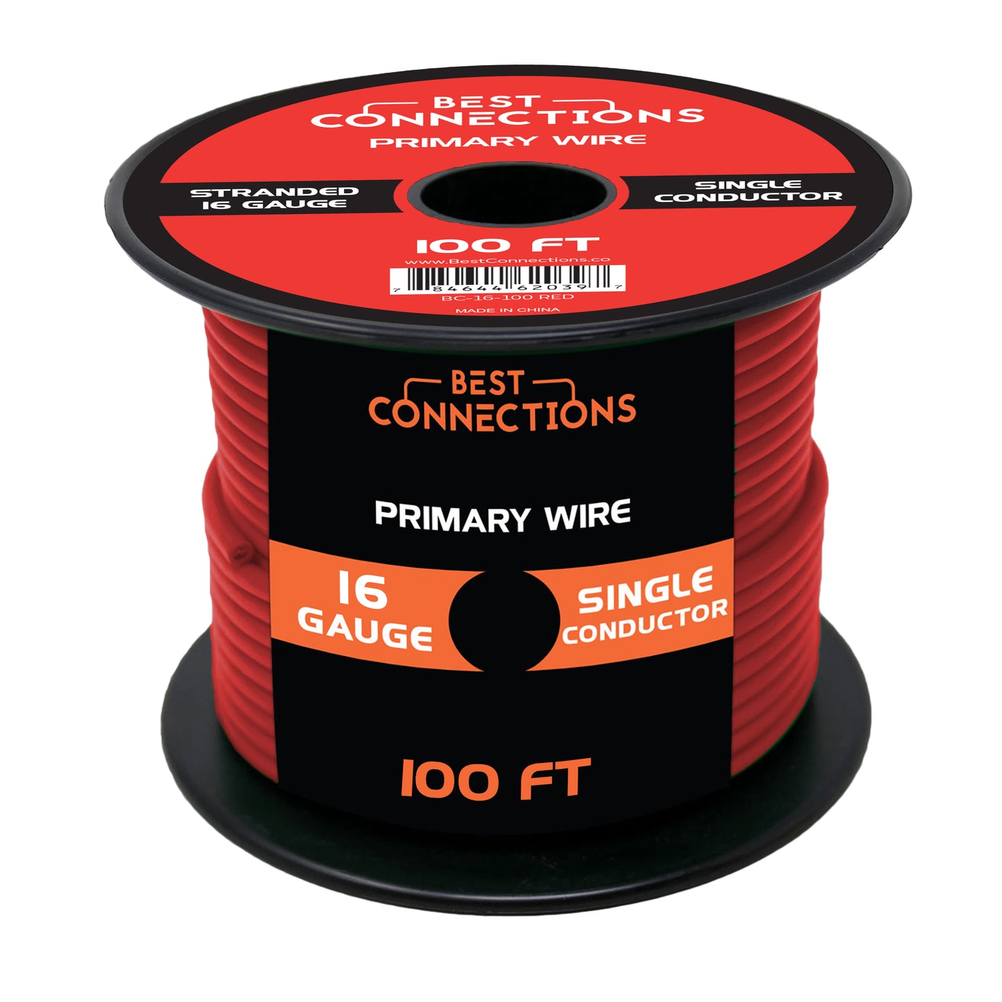 16 Gauge Car Audio Primary Wire (100ft–Red)– Remote, Power/Ground Electrical