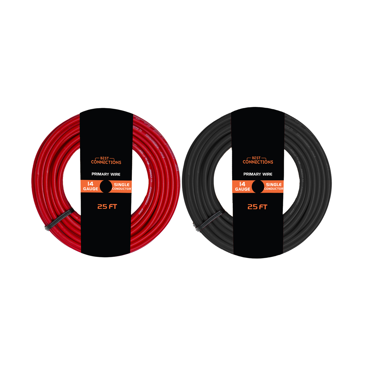 14 Gauge Car Audio Primary Wire (25ft–Red,Black) Remote, Power/Ground Electrical