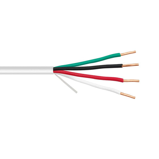 Alarm Wire, White, 22 AWG, 4 Conductor Solid Copper, In Wall, Pull box 1000ft