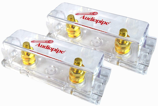 2 Pack Audiopipe Heavy Duty ANE ANL 24 Kt Gold Finish Fuse Holder Block CQ-1100