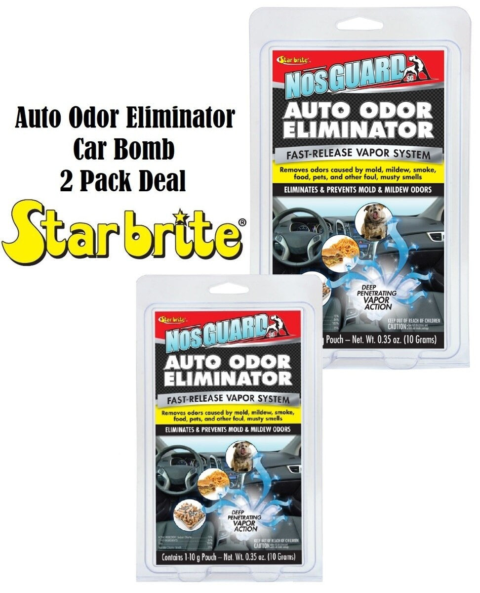 2 Pack Star Brite Auto Odor Eliminator Car Bomb Fast Release Odor Control System