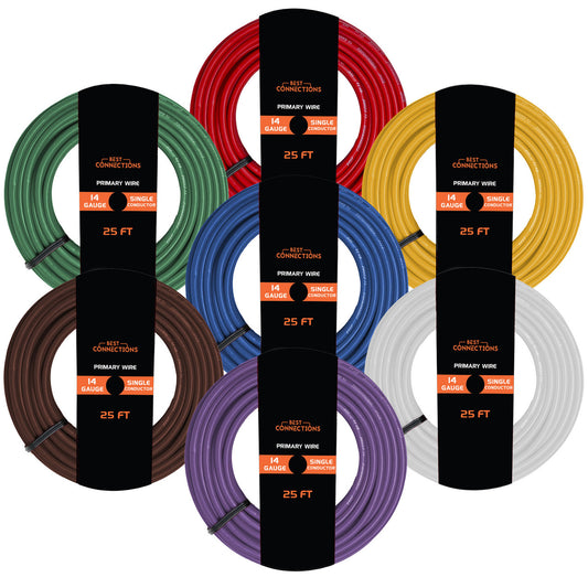 Best Connections 14 Gauge Trailer Light Cable Wiring Harness 25 Feet Each 7 Rolls 175 Feet Total