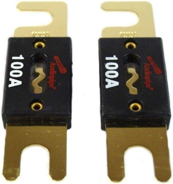 Audiopipe 1 pair 100 Amp ANL Fuses Gold Plated Blister Fuses Car Audio Stereo