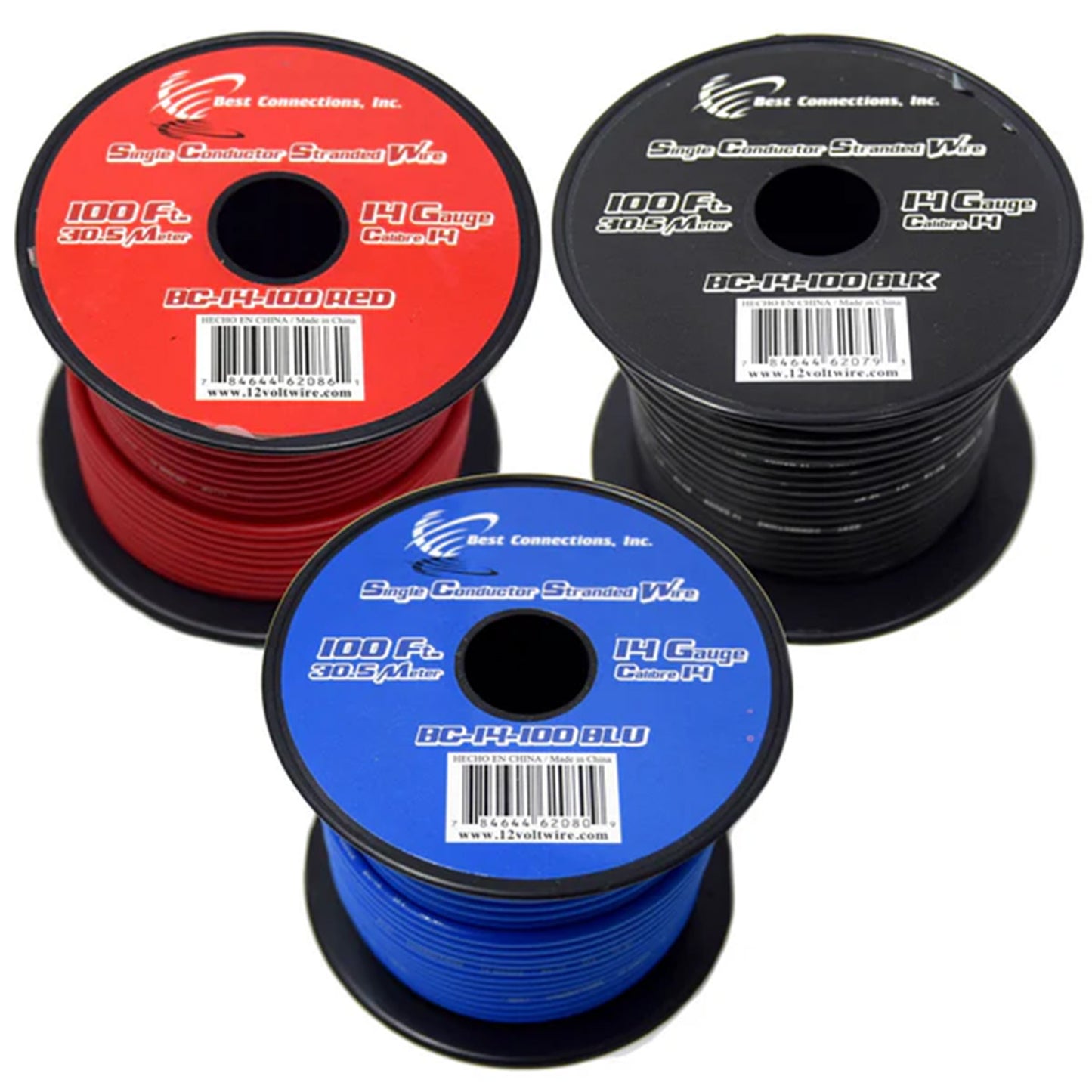 14 Gauge Car Audio Primary Wire (100ft–3 Rolls)– Remote, Power/Ground Electrical