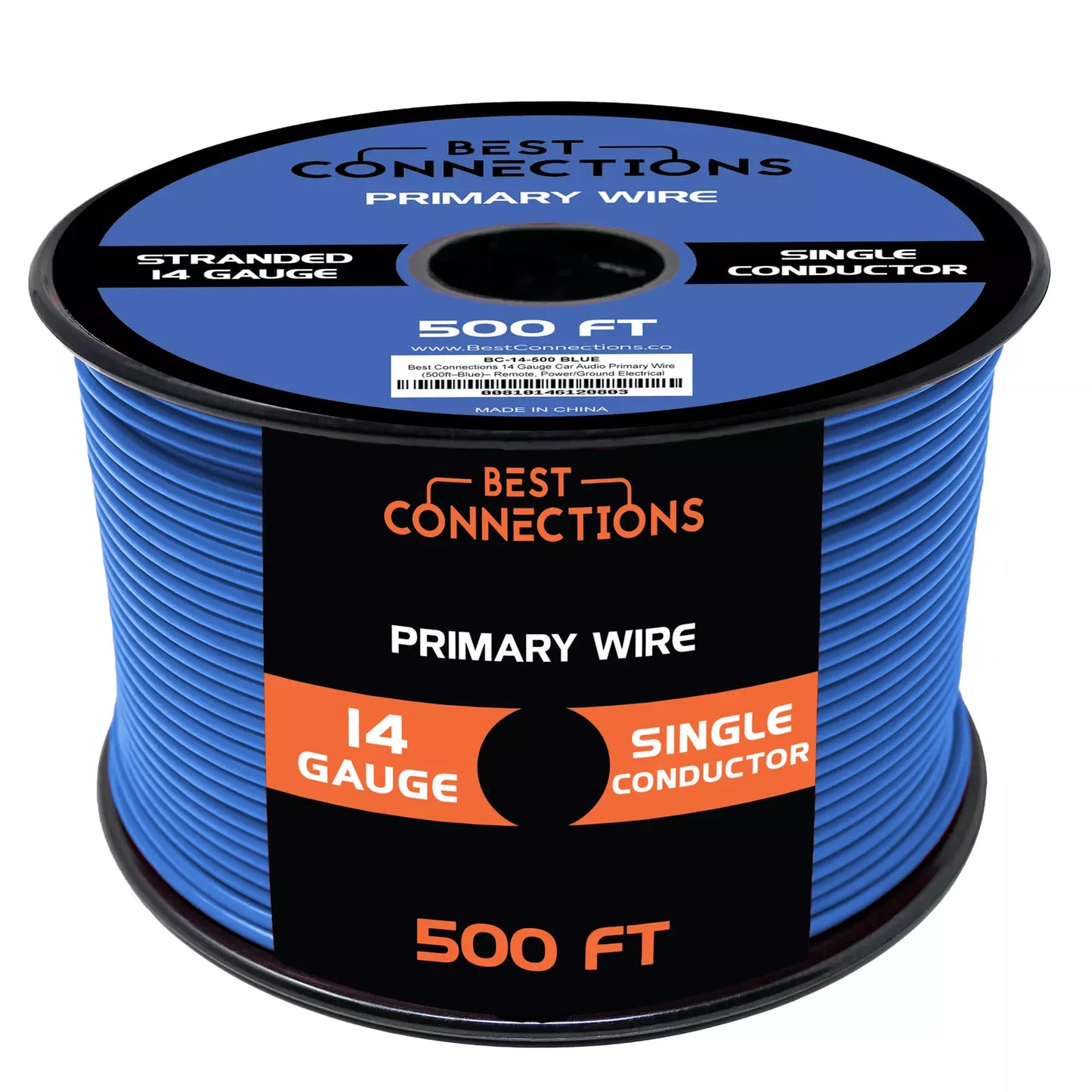 14 Gauge Car Audio Primary Wire (500ft–Blue)– Remote, Power/Ground Electrical
