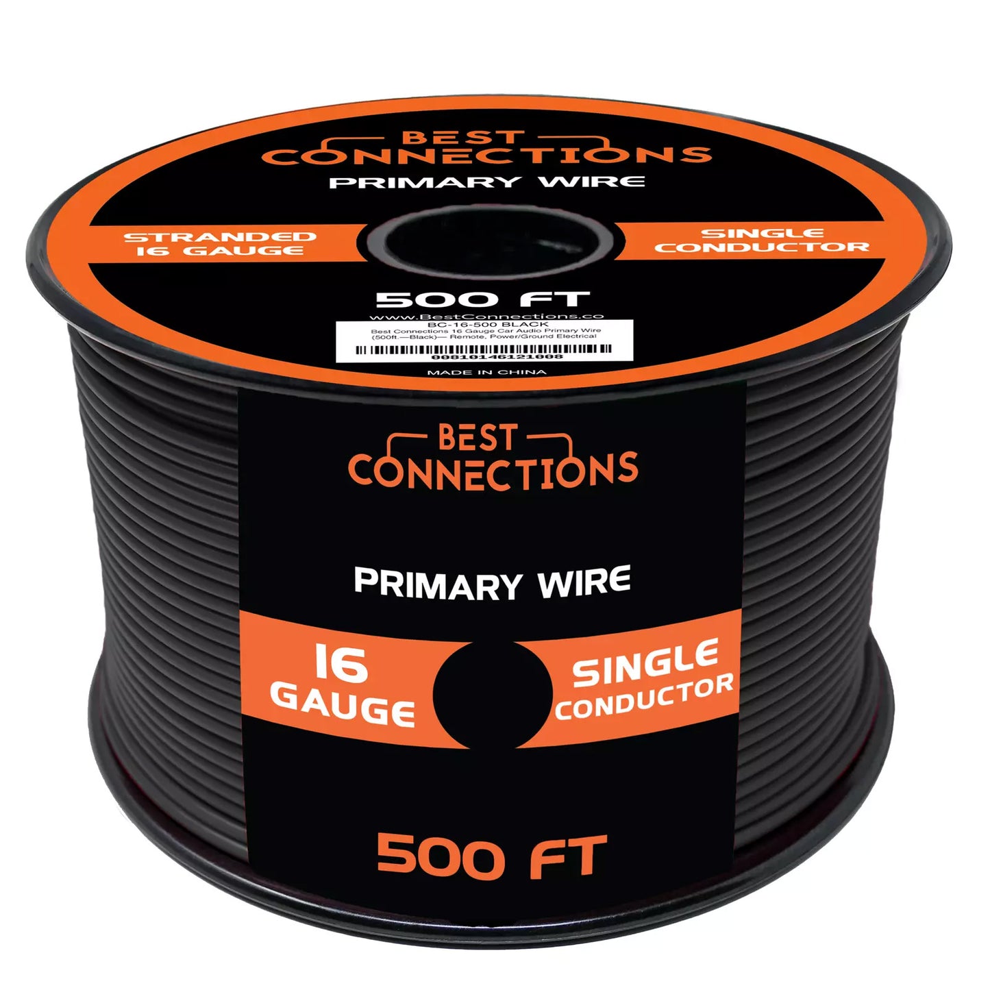 Audiopipe 16 Gauge Car Audio Primary Wire (500ft–Black)– Remote, Power/Ground Electrical