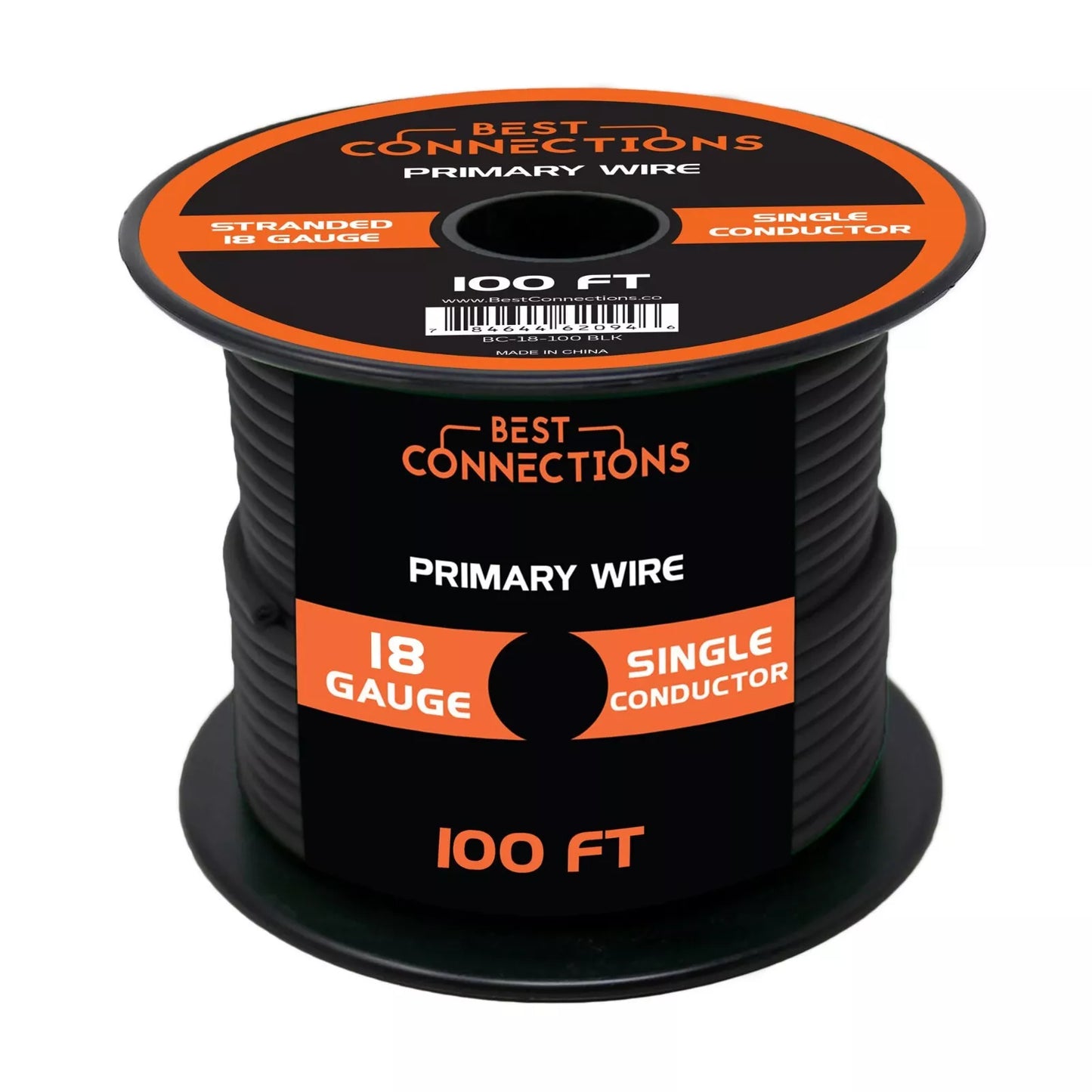 Audiopipe 18 Gauge Car Audio Primary Wire (100ft–Black)– Remote, Power/Ground Electrical
