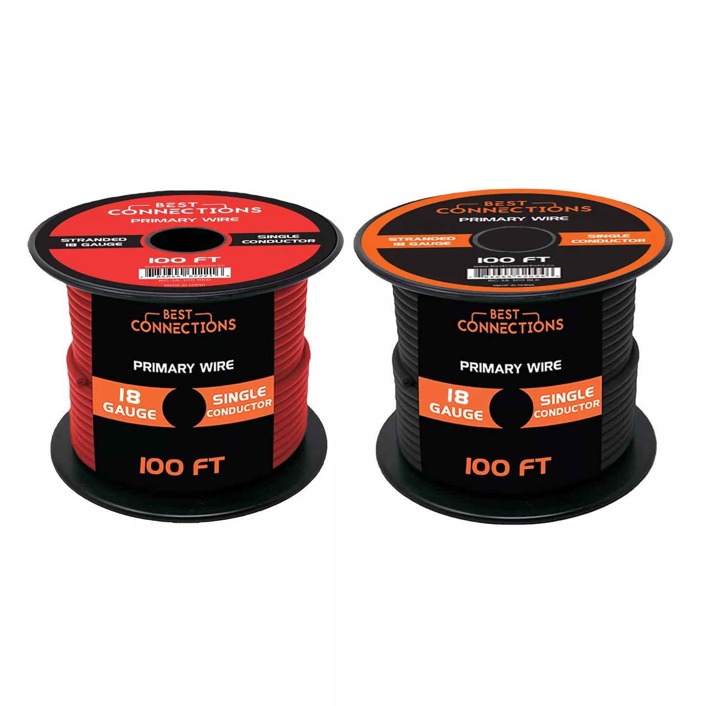 18 Ga Car Audio Primary Wire (100ft–Red,Black)– Remote, Power/Ground Electrical