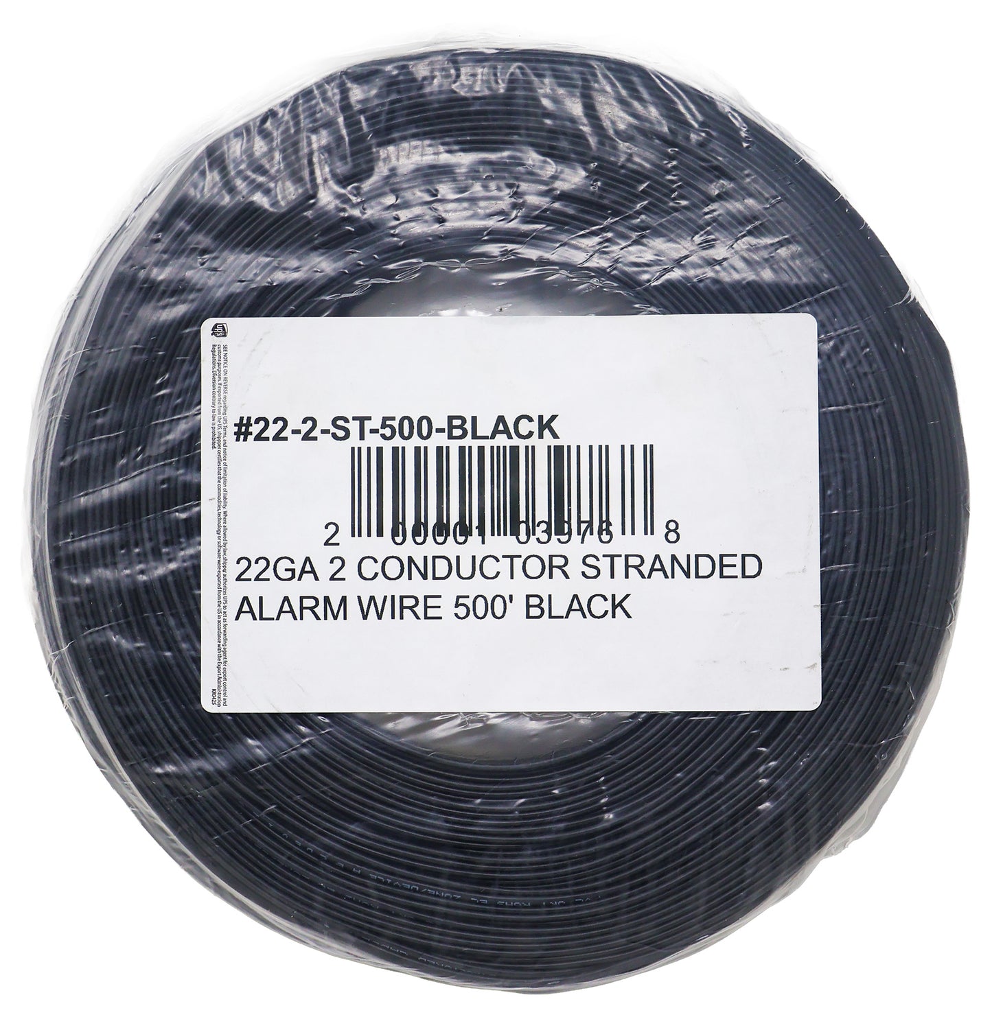 Best Connections 22 Ga 2 Conductor Stranded Alarm Wire 500ft Black UL Rated Coil Pack