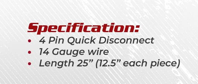 Audiopipe 14 Gauge Male Female 4 Pin Quick Disconnect Plug Set with Wires AQK-P214 - (2 Pack)
