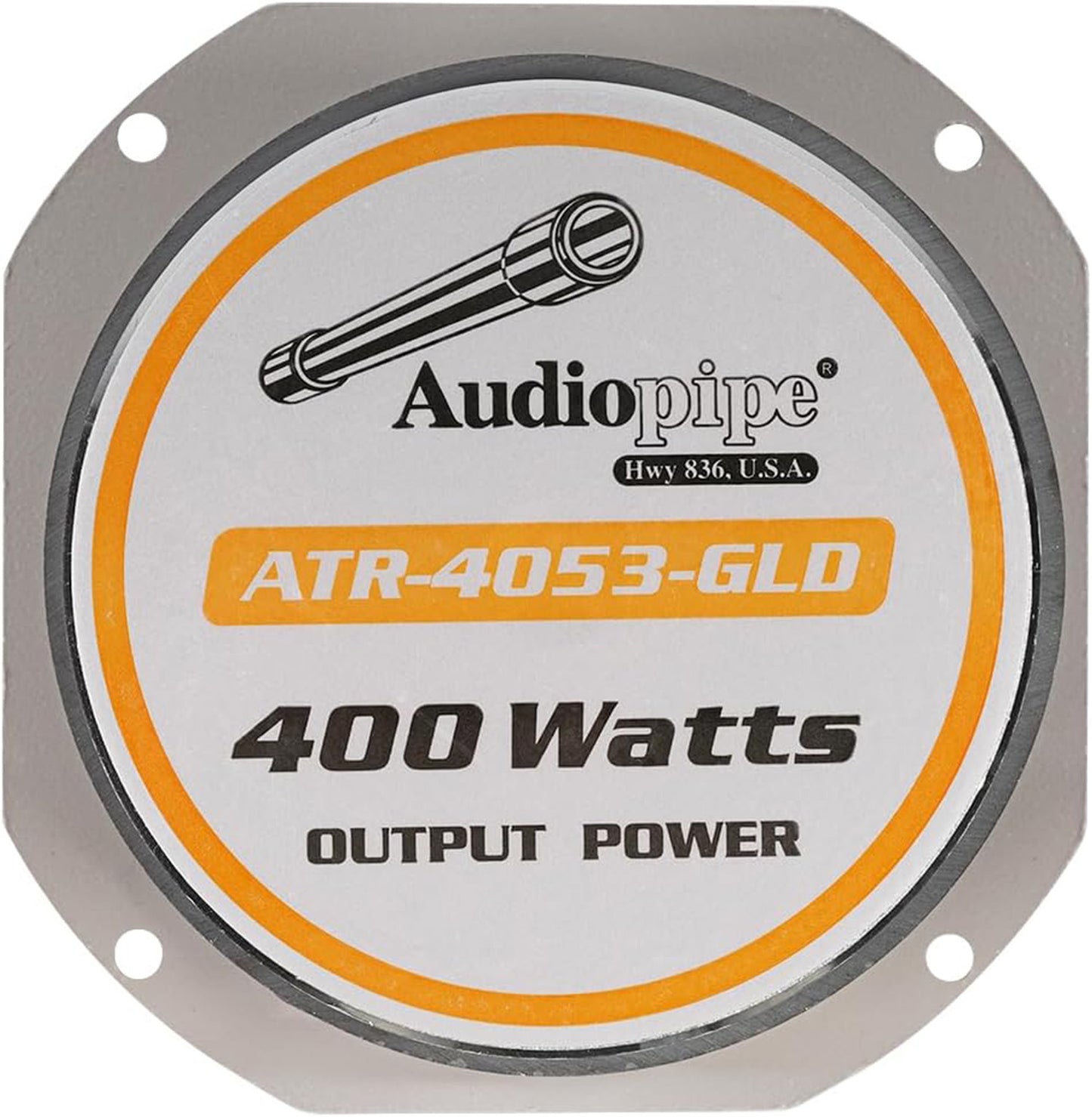 Audiopipe ATR-4053 400 W Heavy Duty Eye Candy Super Bullet Tweeter - Gold ATR-4053-GLD