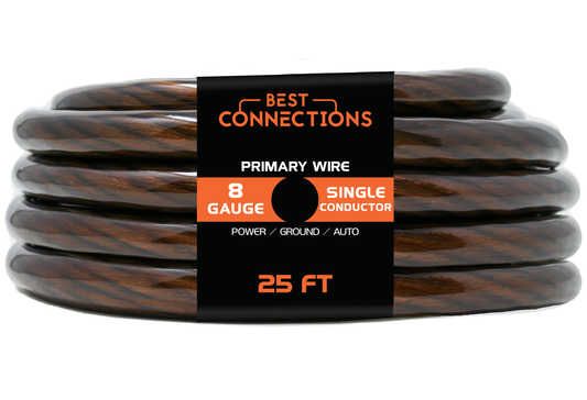 BEST CONNECTIONS 8 Gauge 25 ft. Black Translucent Power & Ground Electrical Auto Wire