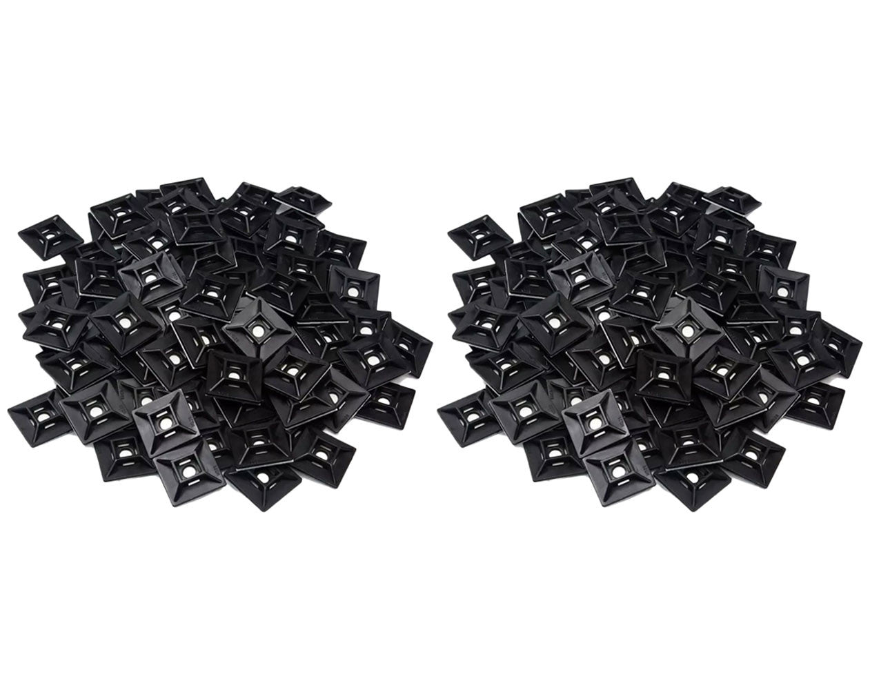 Best Connections 1" Self Adhesive Black Cable Zip Tie Mounts 200 pcs UV Protection Indoor/Outdoor Wire Fasteners Cable Clips Management Organizer Squares