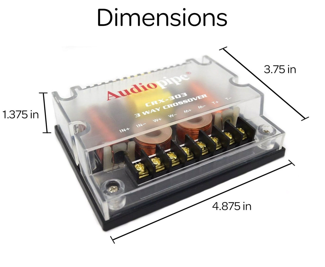 4 Pack 4 Ohm 3 Way Peak Crossover 300 Watts Passive Car Audio Signal Processor CRX-303