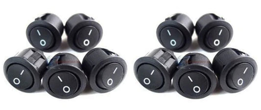 Audiopipe 10 Pack Black Rocker Switches 12V On/Off Toggle Car Audio and Power Fog Light