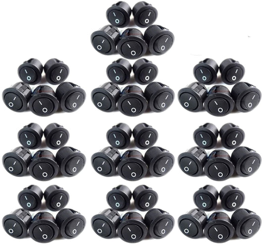 (50) Black 12 Volt ON/Off Rocker Toggle CAR Audio and Power Fog Light Switch