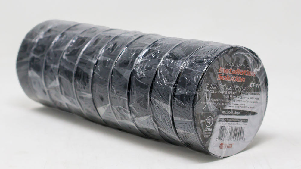 Pipeman's Installation Solution BLACK ELECTRICAL TAPE 3/4" X 60' UL LISTED ET-11 HIGH QUALITY 20 ROLLS