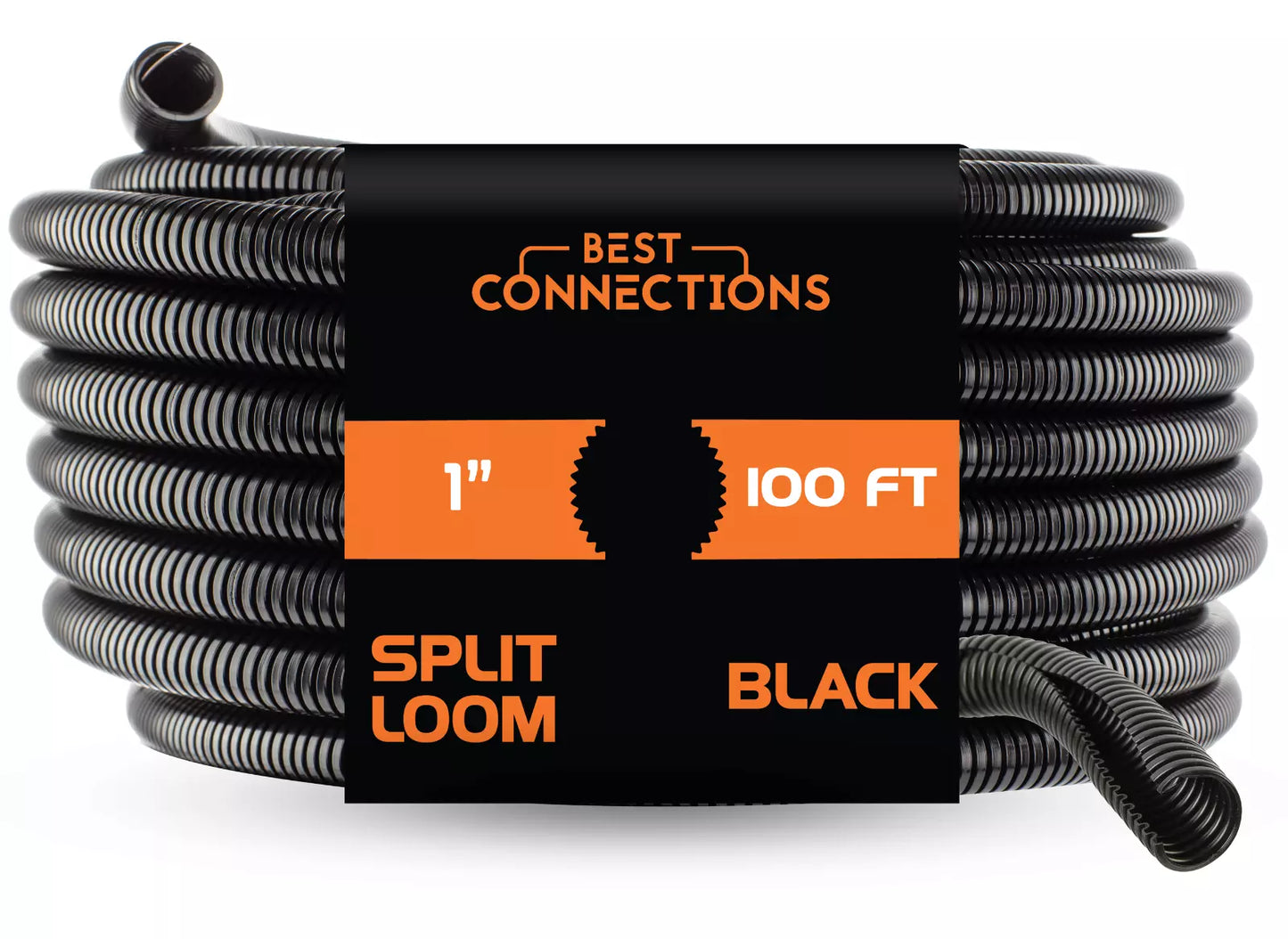 New 100' Feet 1" Black Split Loom Wire Flexible Tubing Wire Cover Audio