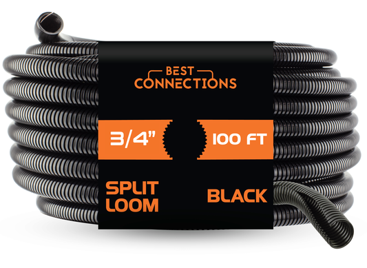 Best Connections Wiring loom, Split looming tubing, cable loom 3/4" 100 FT CABLE Conduit Wire