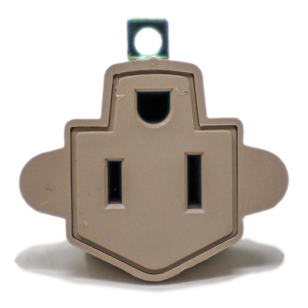 5 Pack 3 to 2 prong Polarized Grounding AC Power Plug Adapter ETL RATED BEIGE