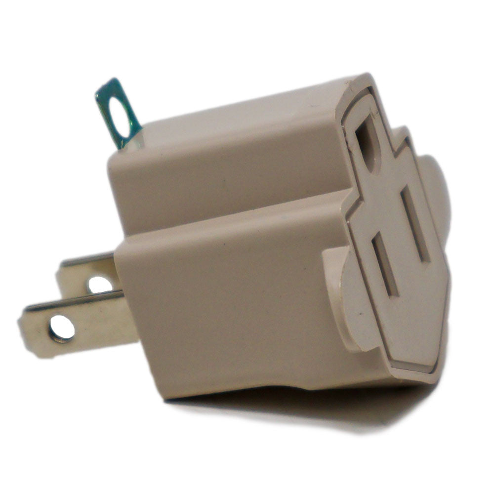 5 Pack 3 to 2 prong Polarized Grounding AC Power Plug Adapter ETL RATED BEIGE