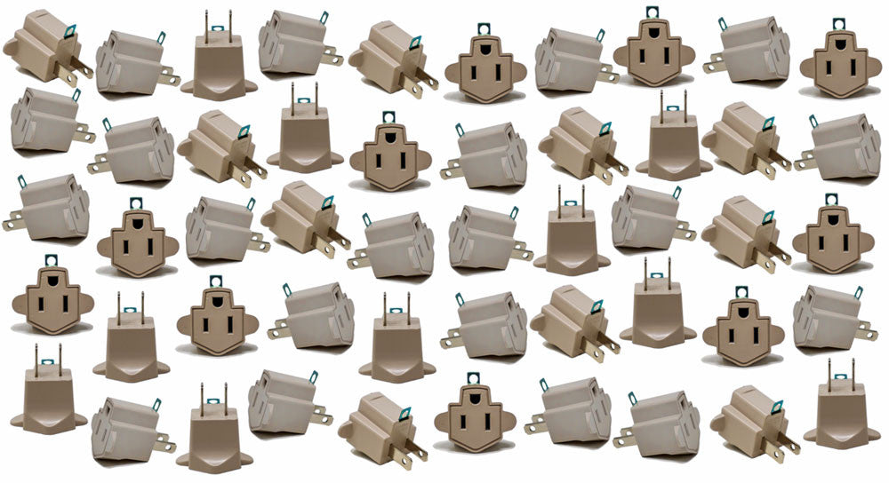 480 Pack Electrical Grounding Adapter 3 Prong Outlet to 2 Prong Plug AC ETL