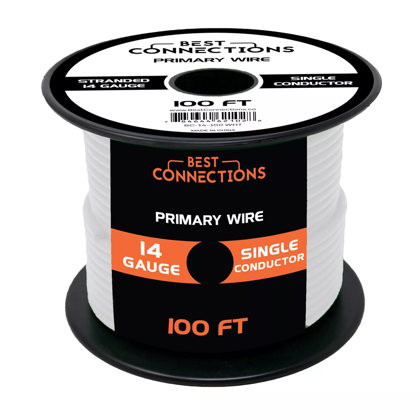 14 Gauge Car Audio Primary Wire (100ft–White)– Remote, Power/Ground Electrical