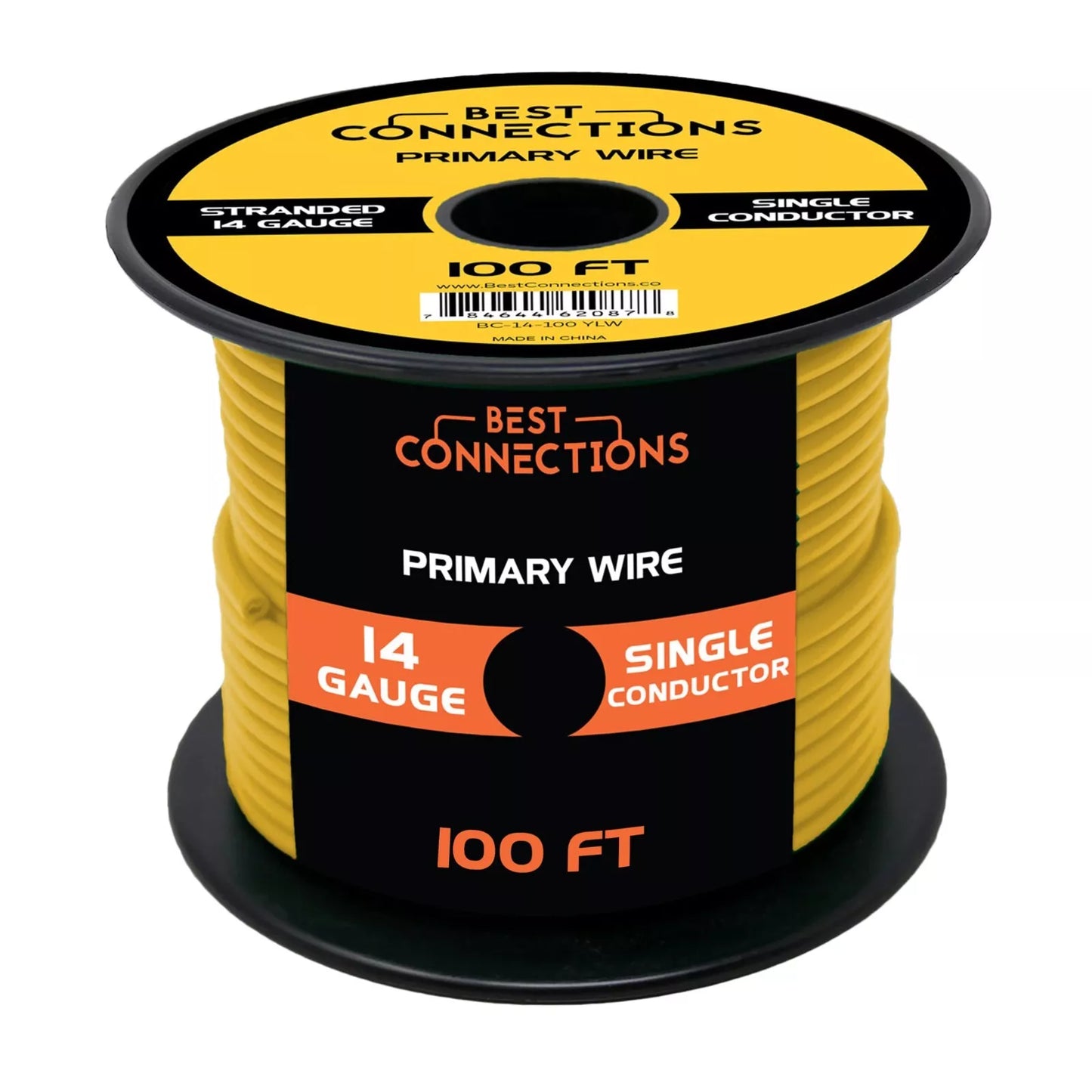 14 Gauge Car Audio Primary Wire (100ft–Yellow)– Remote, Power/Ground Electrical