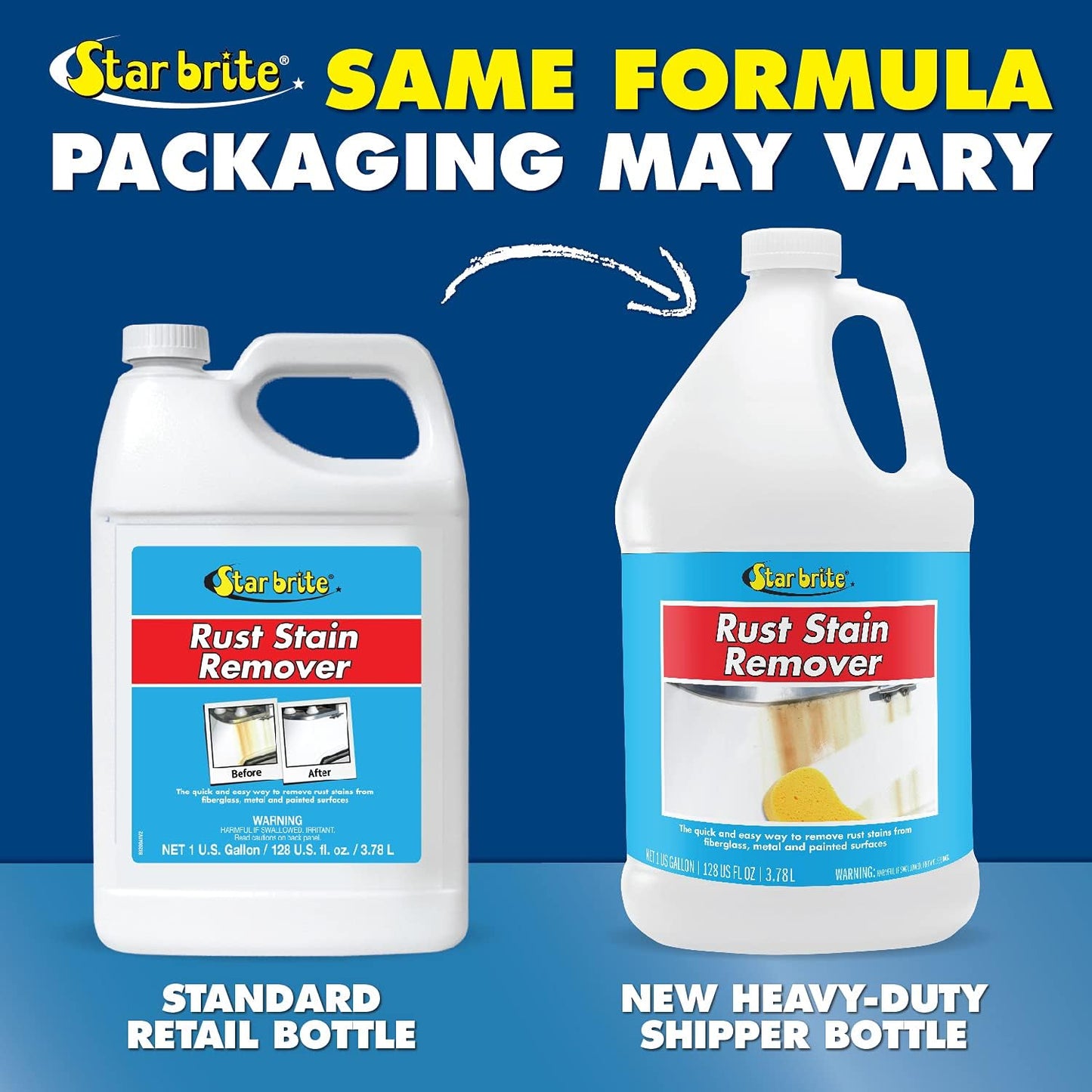 STAR BRITE Rust Stain Remover - Instantly Dissolve Corrosion Stains on Fiberglass, Vinyl, Metal & Painted Surfaces - Also Removes Sprinkler Stains - 1 Gallon (089200)