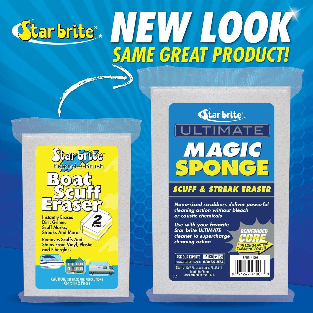 StarBrite Magic Sponge Scuff & Streak Eraser Cleaner 18 Pieces Display - 2 Pack