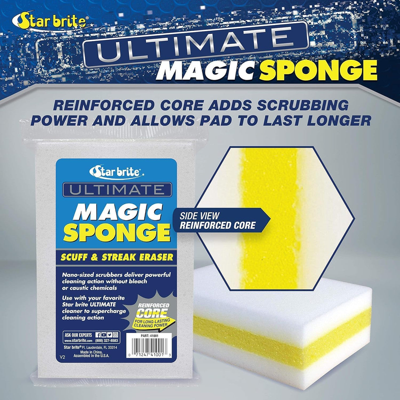 StarBrite Magic Sponge Scuff & Streak Eraser Cleaner 18 Pieces Display - 2 Pack