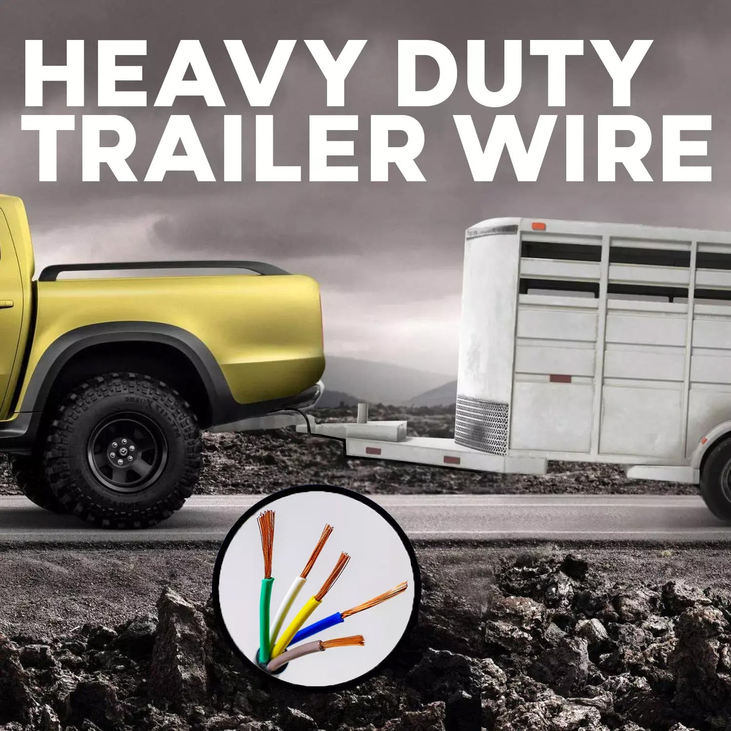 5 Way Trailer Wire (100 Feet) – Heavy Duty 14 Gauge 5 Conductor Insulated RV TR-14-5-100