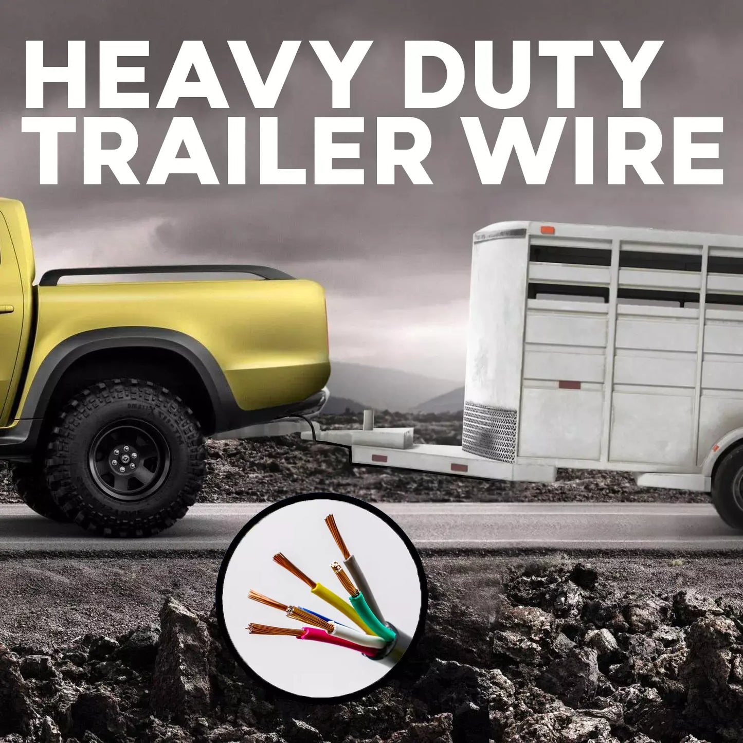 6 Way Trailer Wire (50 Feet) – Heavy Duty 14 Gauge 6 Conductor Insulated RV TR-14-6-50