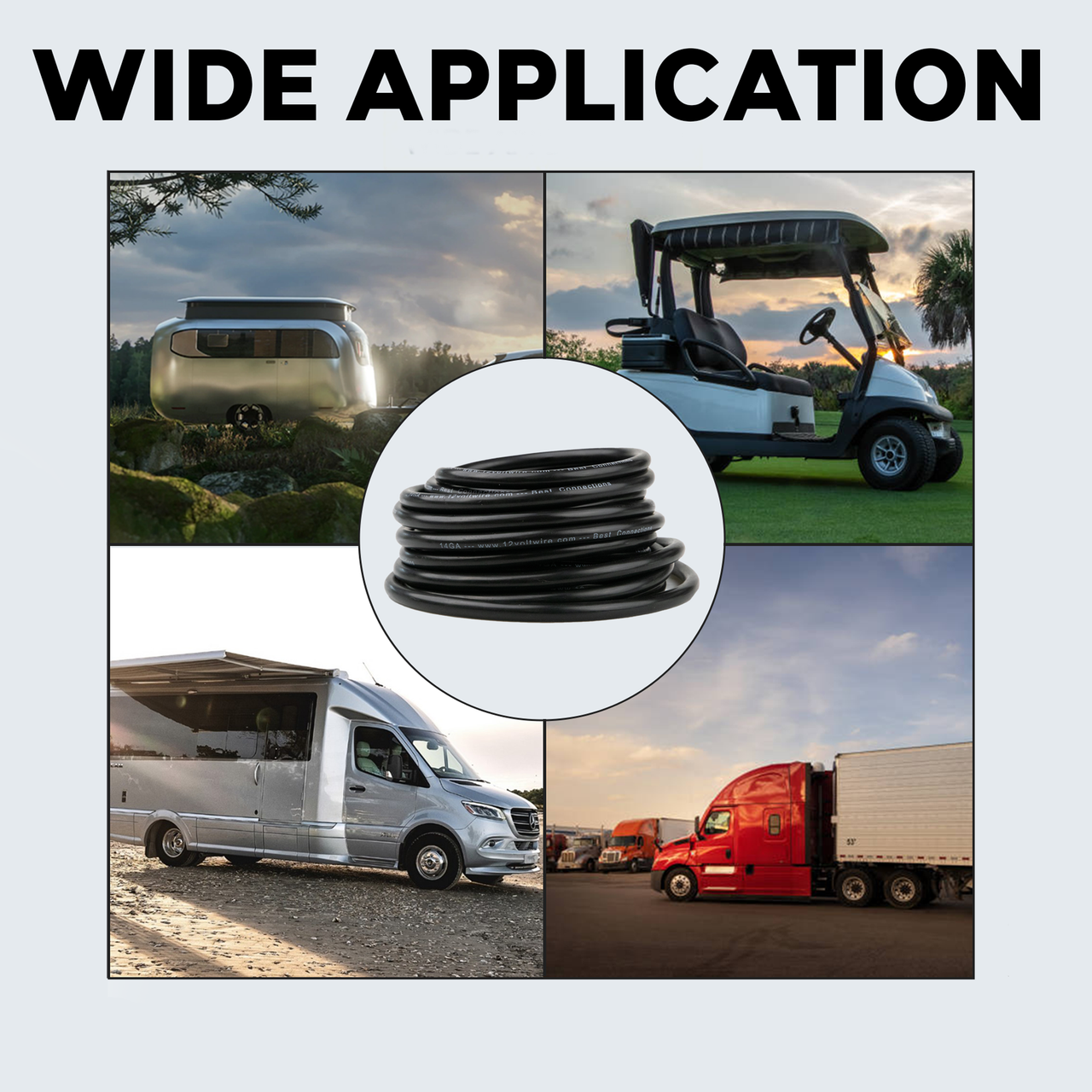 BEST CONNECTIONS 4 Way Trailer Wire (25 Feet) – Heavy Duty 14 Gauge
