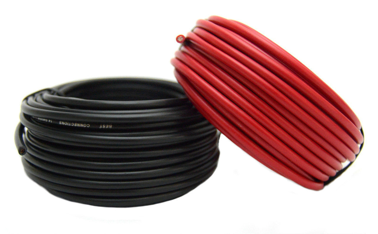 14 Gauge Car Audio Primary Wire (25ft–Red,Black) Remote, Power/Ground Electrical