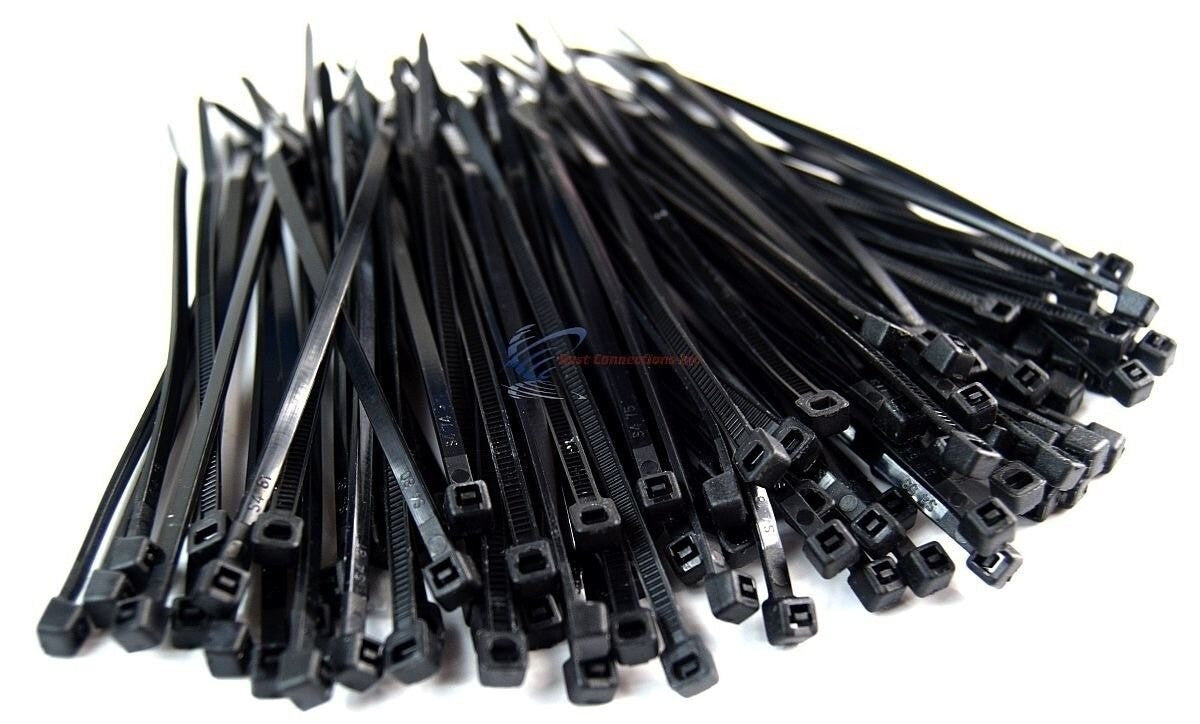 Best Connections 4" inch Black Nylon Zip Ties Wire Cables 500 Pieces 18 Lbs Tensile