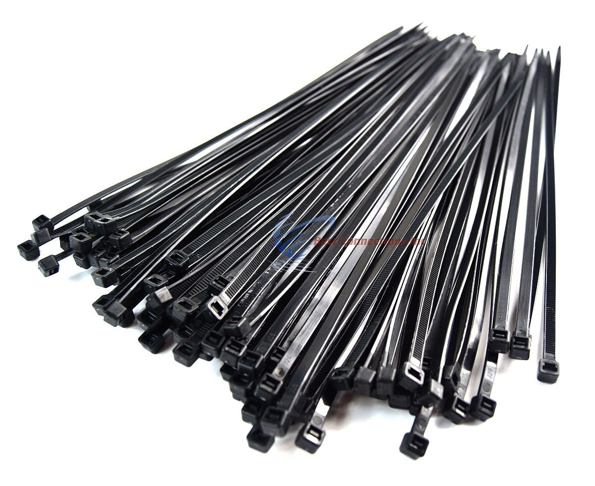 Best Connections 200 Pieces Black 11" Inch Nylon Cable Straps Zip Ties Wire