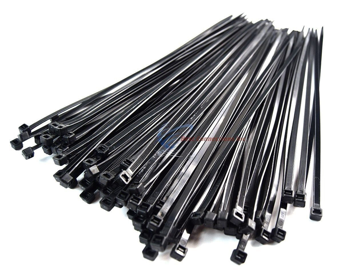 Best Connections 500 Pcs 11" Inch Black Nylon Cable Zip Ties 50 Lbs Tensile Strength Heavy Duty