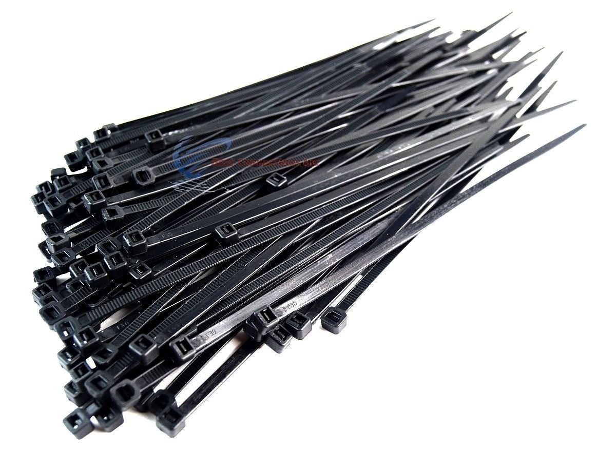 Best Connections 1000 Pcs 7" Inch Black Heavy Duty Tensile Nylon Cable Zip Tie Car House Audio
