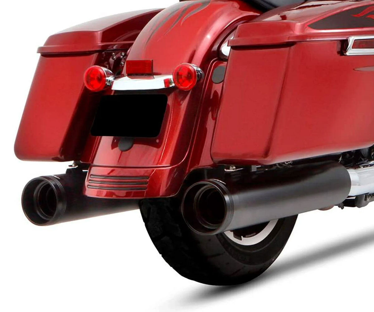 Copy of Rinehart Racing DBX40 4" Slip-On Mufflers Black with Black End Caps for 1995-2016 H-D Touring models - 500-0163
