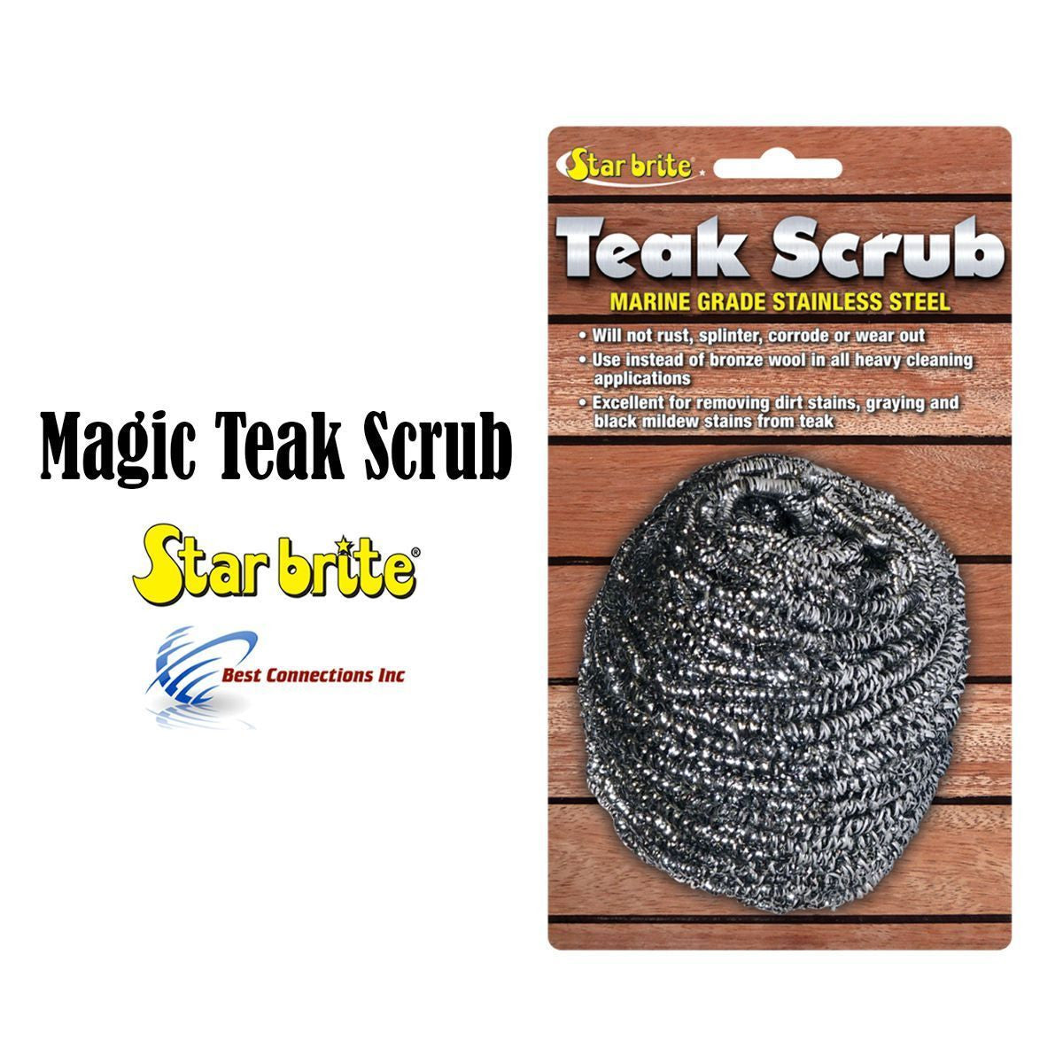 Starbrite Teak Care Kit w/ Magic Teak Scrub BUNDLE Marine Home Heavy Cleaning