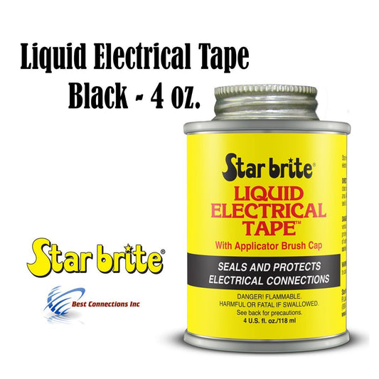 Liquid Electrical Tape Black 4oz w/ Applicator Brush Cap StarBrite 84104