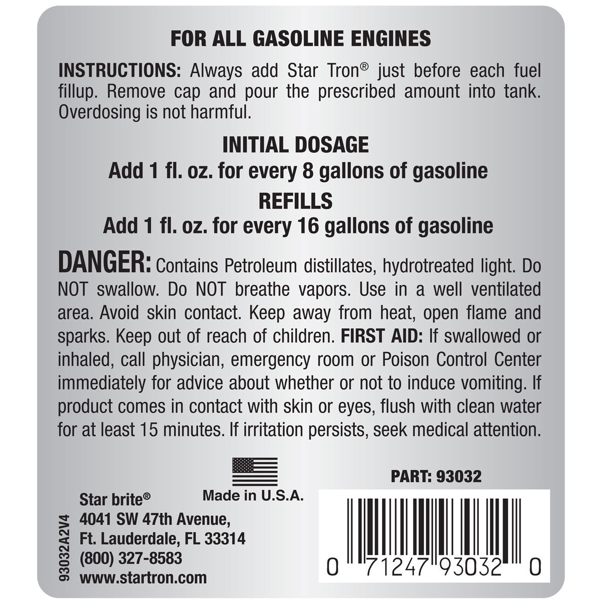 Star Brite Star Tron Enzyme Fuel Treatment Concentrated Gas Formula 32oz -2-Pack