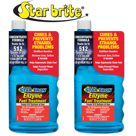 Star Brite Star Tron Enzyme Fuel Treatment Concentrated Gas Formula 32oz -2-Pack