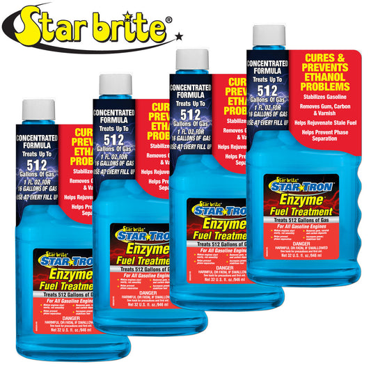 Star Brite Star Tron Enzyme Fuel Treatment Concentrated Gas Formula 32oz -4-Pack