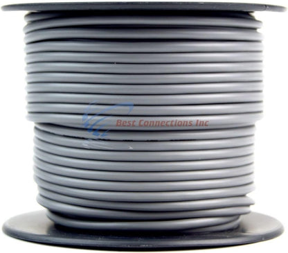 Audiopipe 16 Gauge Car Audio Primary Wire (100ft–Gray)– Remote, Power/Ground Electrical