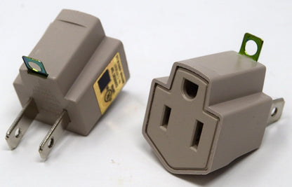 10 Pack 3 to 2 prong AC Polarized Grounding AC Power Plug Adapter ETL RATED GRAY