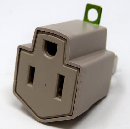 2 Pack 3 to 2 prong AC Polarized Grounding Power Plug Adapter ETL RATED GRAY