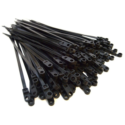 5000 Pieces 8" Screw Down Zip Ties Mounting Hole Nylon 50 Lbs Test Black